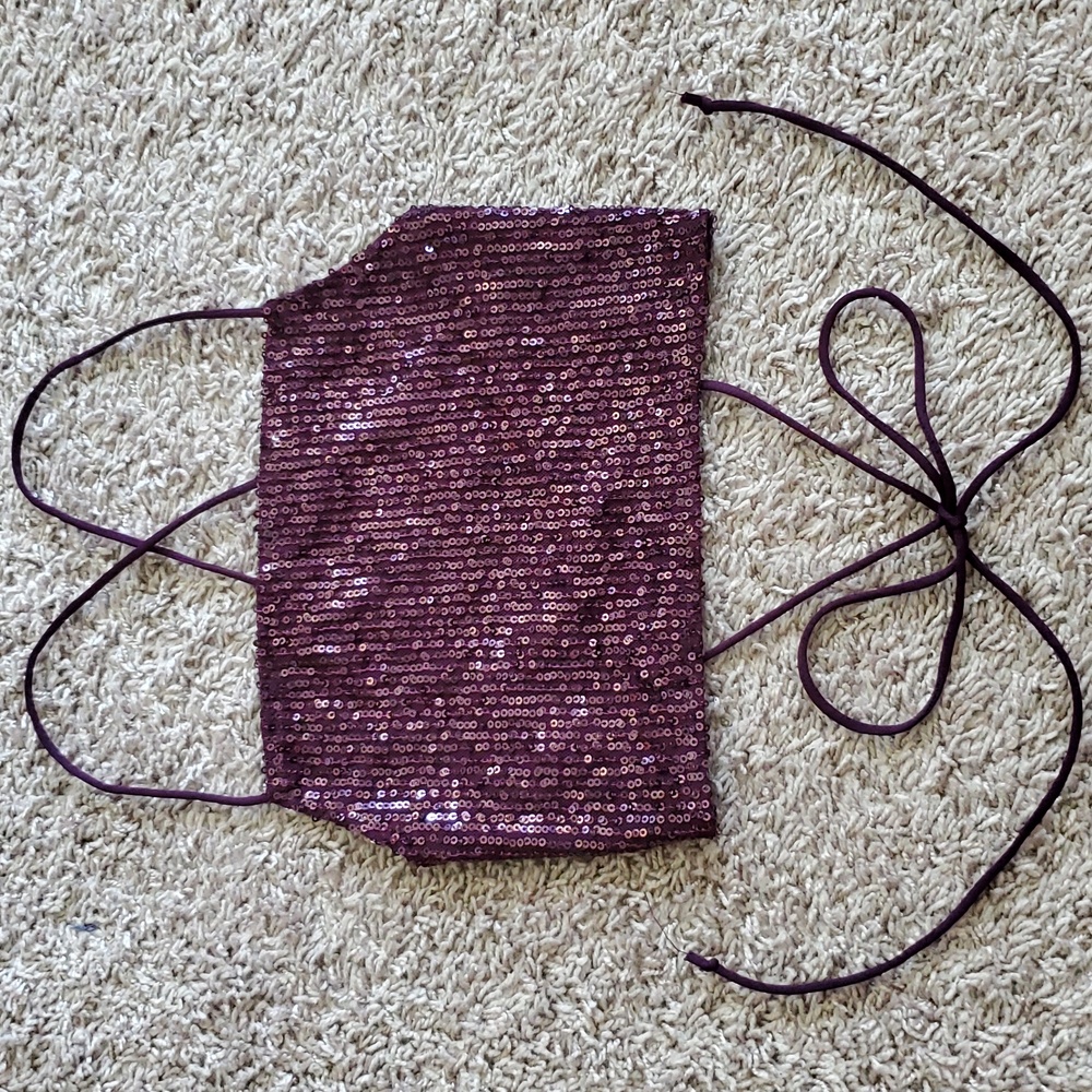 Motel Rocks Purple Sequin Crop Top